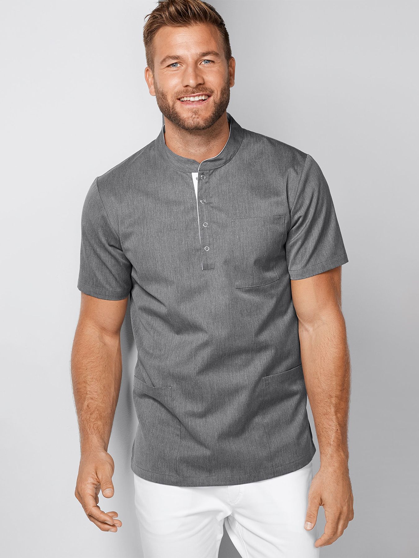 Unisex overdel m/liten ståkrage