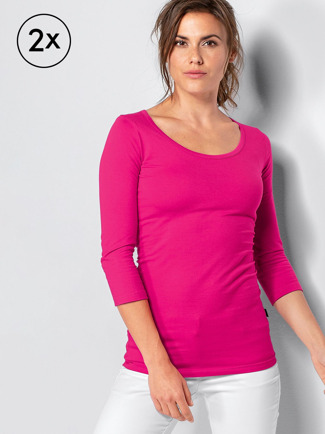Dame T-shirt 3/4 ermer EBRO 2-pack